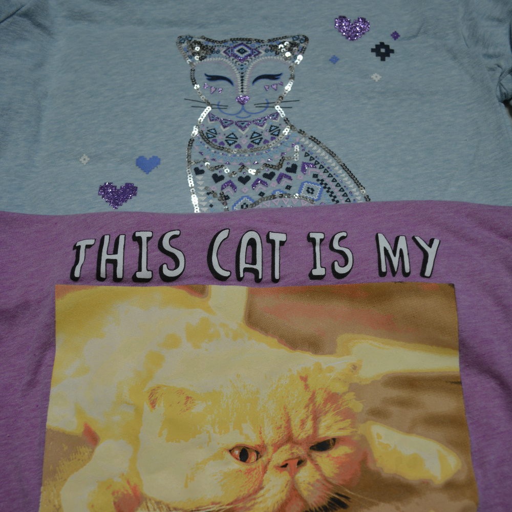 Children's Place Long Sleeve Shirts with cats XXL